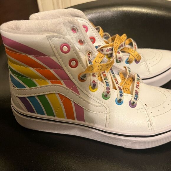 Kathy Van Zeeland Other - Vans Flour Shop x Super ComfyCush Sk8-Hi 'Rainbow' VN0A54EU2N7 Sz 2